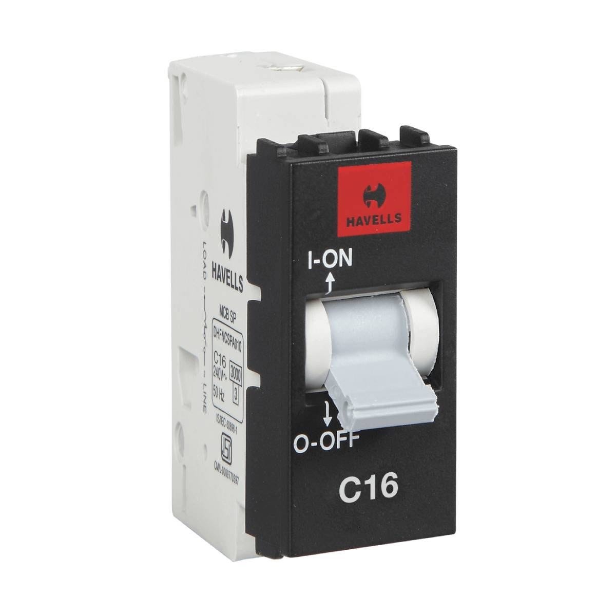 DHFNCSPA01600EB.jpg 16 A SP Mini MCB C Series 3 kA Havells DHFNCSPA01600EB dhfncspa01600eb