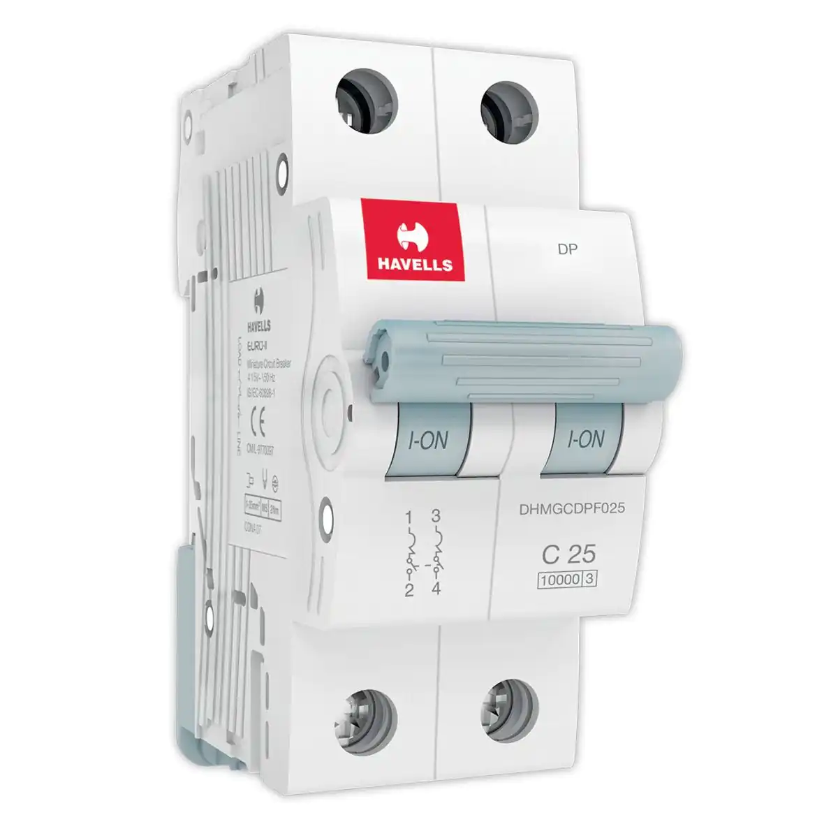 MCB DP C Curve 25 A Havells DHMGCDPF025 dhmgcdpf025