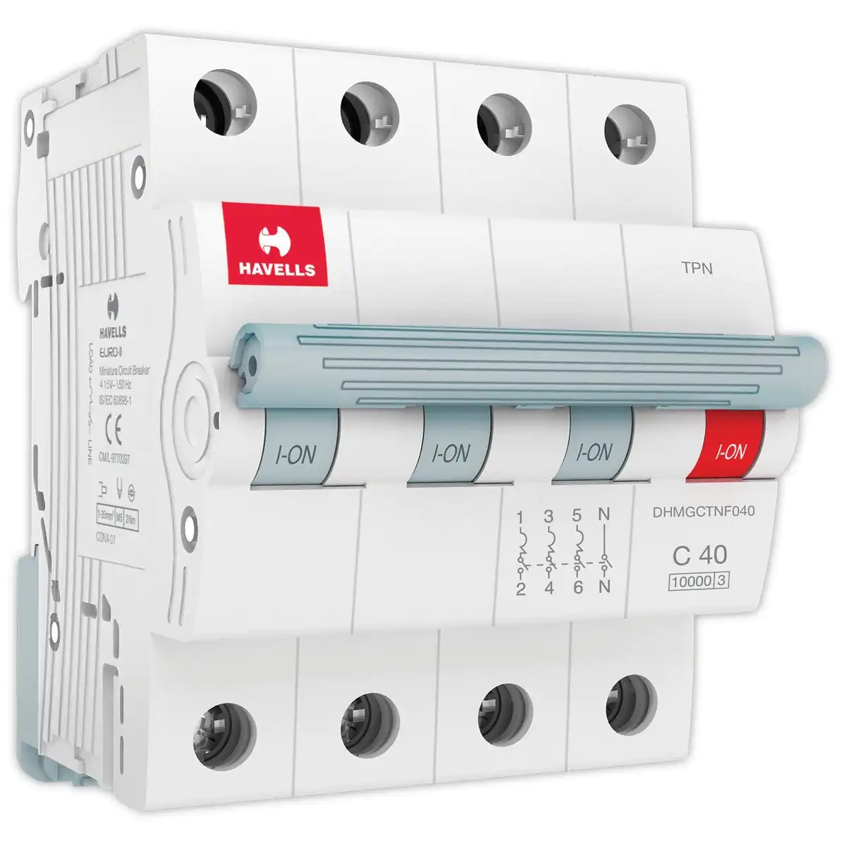 DHMGCTNF040.jpg MCB TPN C Curve 40 A Havells DHMGCTNF040 dhmgctnf040