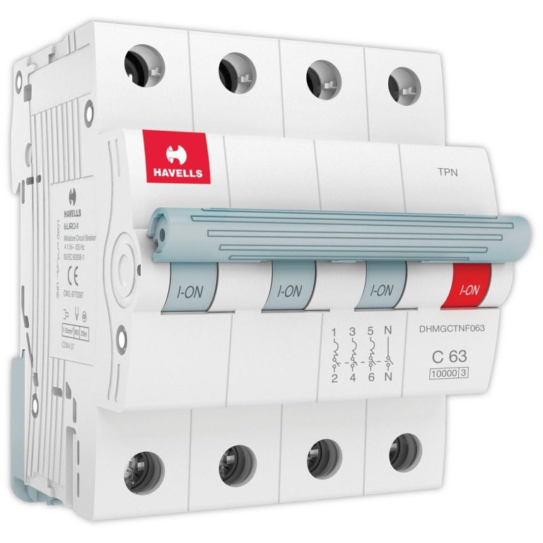 MCB TPN C Curve 63 A Havells DHMGCTNF063 dhmgctnf063