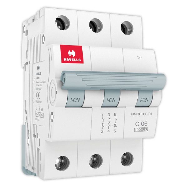 MCB TP C Curve 6 A Havells DHMGCTPF006 dhmgctpf006