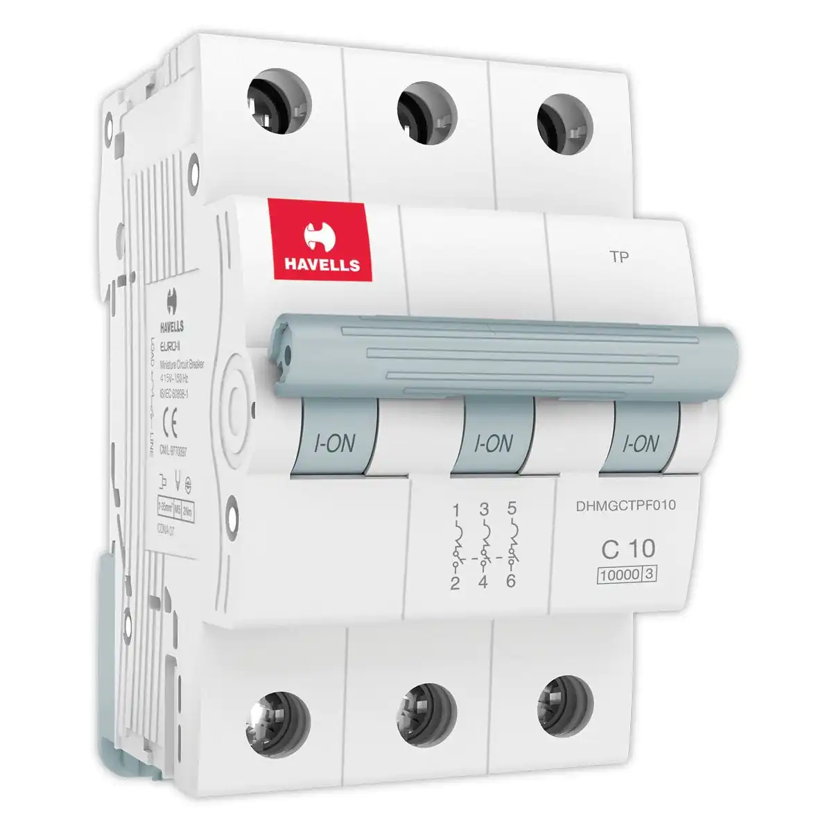 DHMGCTPF010.jpg MCB TP C Curve 10 A Havells DHMGCTPF010 dhmgctpf010