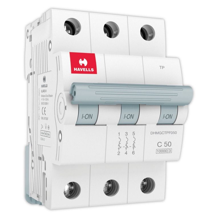 MCB TP C Curve 50 A Havells DHMGCTPF050 dhmgctpf050