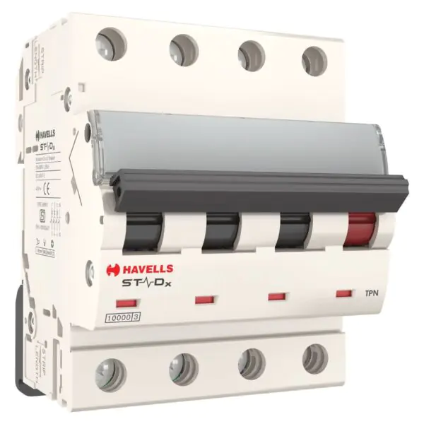 MCB TPN C CURVE 10 A Havells DHMZCTNF010 dhmzctnf010