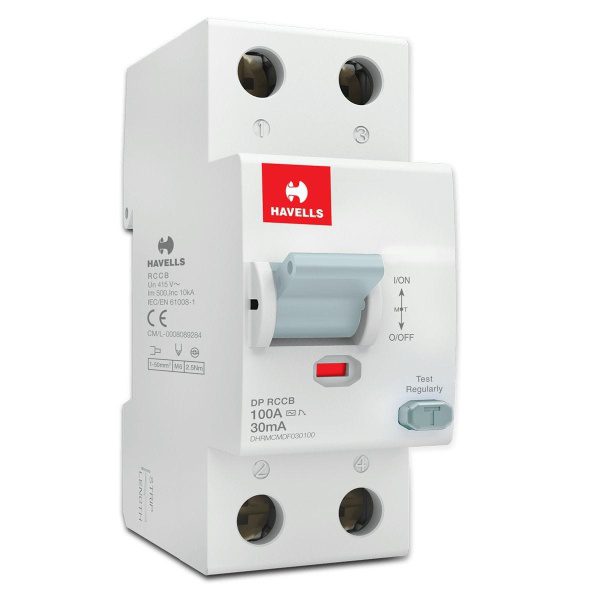 Higher Rating RCCB DP 30 mA 100 A Havells DHRMCMDF030100 dhrmcmdf030100