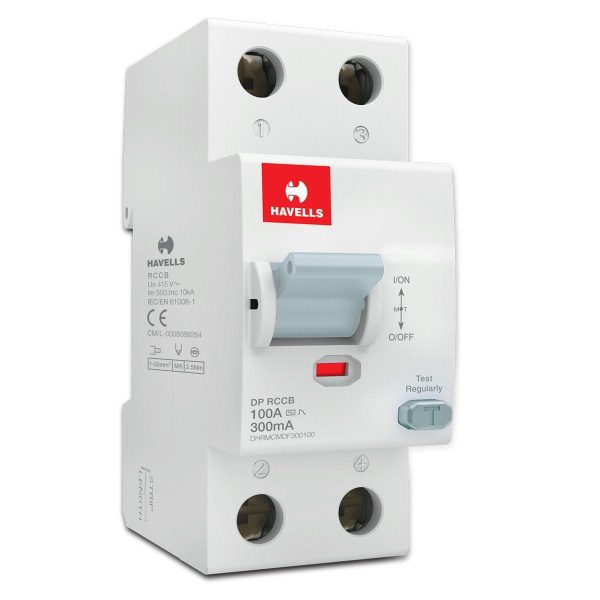 Higher Rating RCCB DP 300 mA 100 A Havells DHRMCMDF300100 dhrmcmdf300100