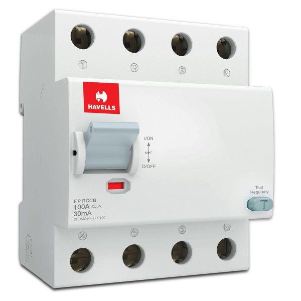 Higher Rating RCCB FP 30 mA 100 A Havells DHRMCMFF030100 dhrmcmff030100