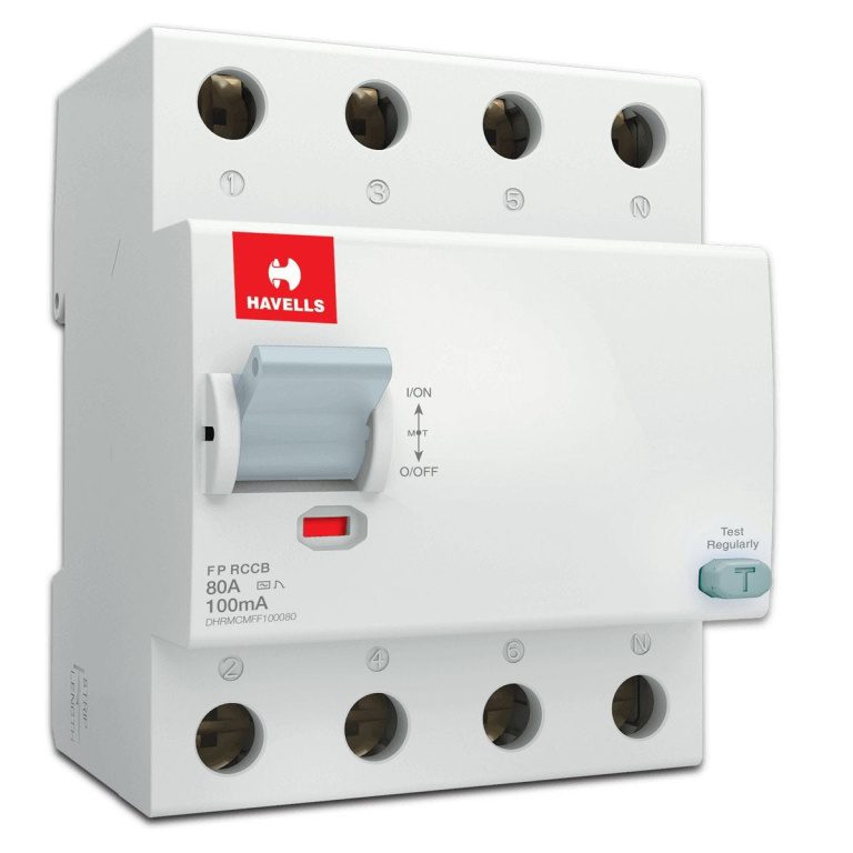 Higher Rating RCCB FP 100 mA 80 A Havells DHRMCMFF100080 dhrmcmff100080
