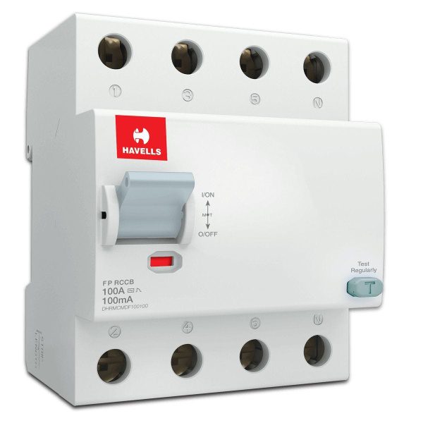Higher Rating RCCB FP 100 mA 100 A Havells DHRMCMFF100100 dhrmcmff100100