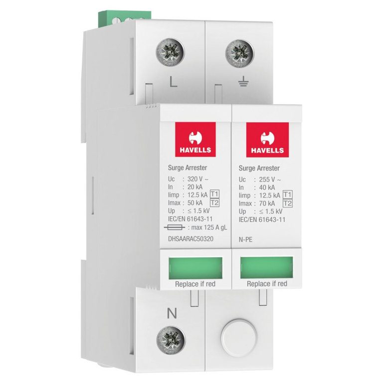 Type 1 2 AC Surge Protection Devices SP N Havells DHSAARAC50320 dhsaarac50320