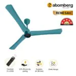 Atomberg Renesa 1200 mm BLDC Ceiling Fan with Remote Control LED Indicators Aegean Blue aegeanblue2 1