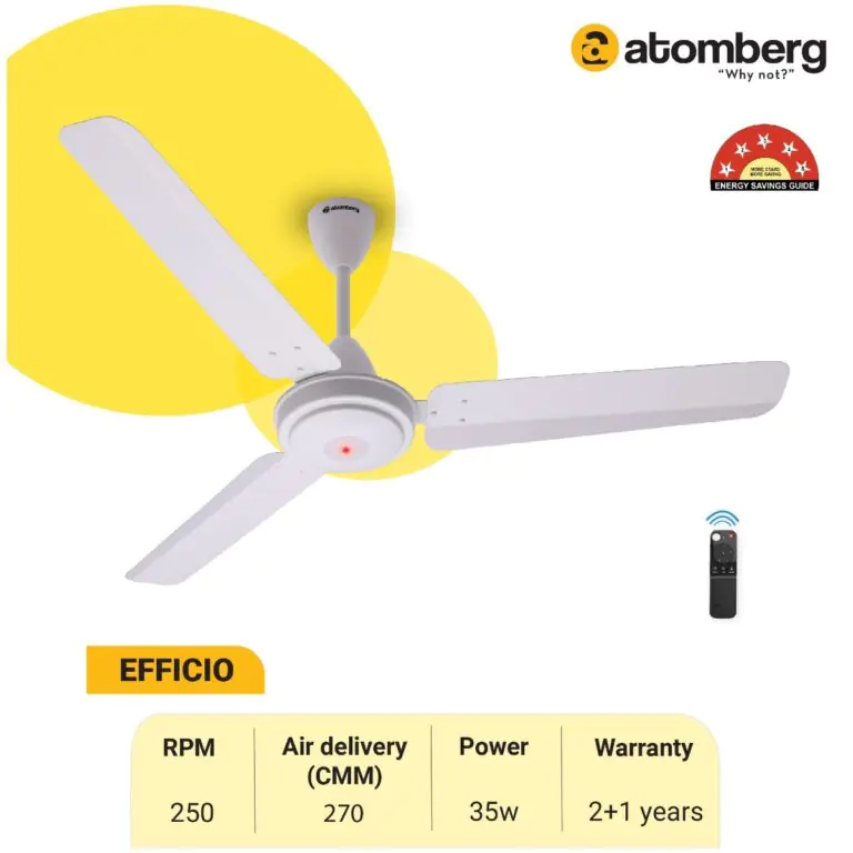 Atomberg Efficio 1400 mm BLDC Ceiling Fan with Remote Control White atomberg efficio 1400mm 73