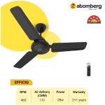 Atomberg Efficio 900 mm BLDC Ceiling Fan with Remote Control Midnight Black atomberg efficio 900mm 66