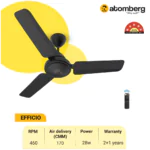 Atomberg Efficio 900 mm BLDC Ceiling Fan with Remote Control Midnight Black atomberg efficio 900mm 66