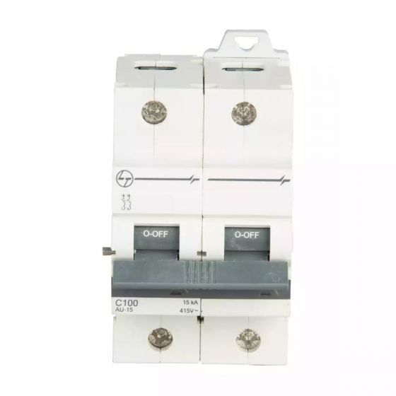 au15s21003c_au-15_mcb-15ka-c100-2p_front.jpg AU HR MCB 125A DP 240V AC 15kA C Curve L T AU15S21253C au15s21003c au 15 mcb 15ka c100 2p front