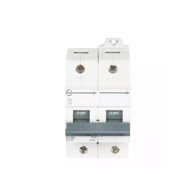 AU HR MCB 80A DP 240V AC 15kA D Curve L T AU15S20803D au15s21003d au 15 mcb 15ka d100 2p front