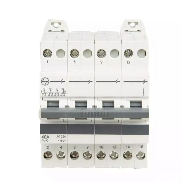 Modular Changeover 40A FP 415V AC L T AUC00404000 auc00404000 au c changeover switch4 pole40a front