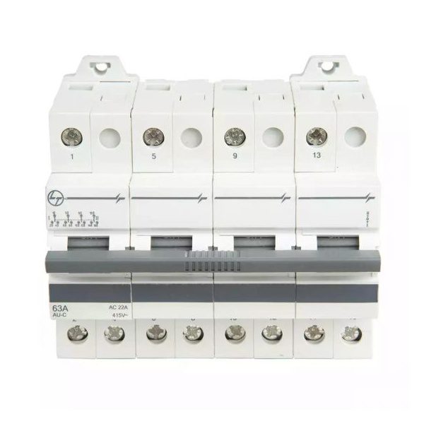Modular Changeover 63A FP 415V AC L T AUC00406300 auc00406300 au c changeover switch4 pole63a front
