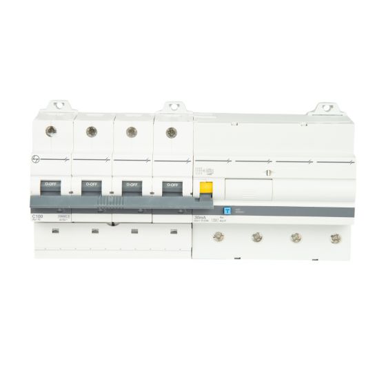 AU RCBO 80A FP 415V AC 10kA 30mA C Curve L T AUF3C408003 auf3d410003 4p c 100a 30ma type adi rcbo front