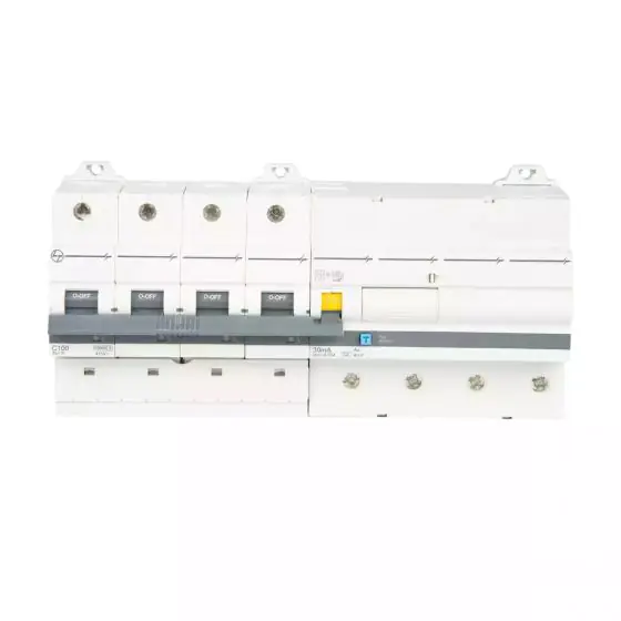 auf3d410003_front.jpg AU RCBO 80A FP 415V AC 10kA 100mA C Curve L T AUF3C408010 auf3d410003 front
