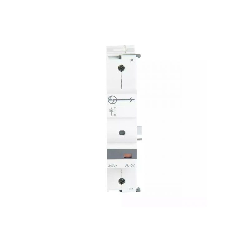 AU MCB RCD Accessory 240V AC Overvoltage Release L T AUOVAC240 auovac240 au ov ov 240v ac front