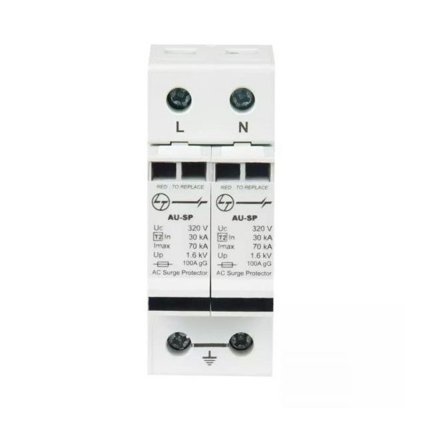 AU SPD Imax 70kA 1P N 240V Type 2 L T AUSP021PN70 ausp021pn70 spd ac type 2 1pn 2 mod.70ka front