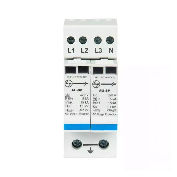AU SPD Imax 15kA 3P N 400V AC Type 2 L T AUSP023PN15 ausp023pn15 spd 3pntype 2imax 15ka front