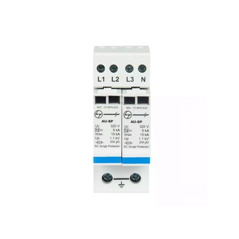AU SPD Imax 15kA 3P N 400V AC Type 2 L T AUSP023PN15 ausp023pn15 spd 3pntype 2imax 15ka front