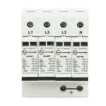 AU SPD Iimp 8kA Imax 100kA 3P N 400V AC Type 1 2 L T AUSP123PN100 ausp123pn100 spd ac type 12 3pn 4 mod 8ka 100ka front4
