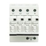 AU SPD Iimp 12.5kA Imax 50kA 3P N 400V AC Type 1 2 L T AUSP123PN50 ausp123pn50 spd ac type 1 2 3p n 4 mod.12.5ka 50ka front