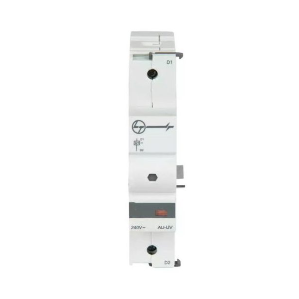 AU MCB RCD Accessory 240V AC Undervoltage Release L T AUUVAC240 auuvac240 au uv uv 240v ac front