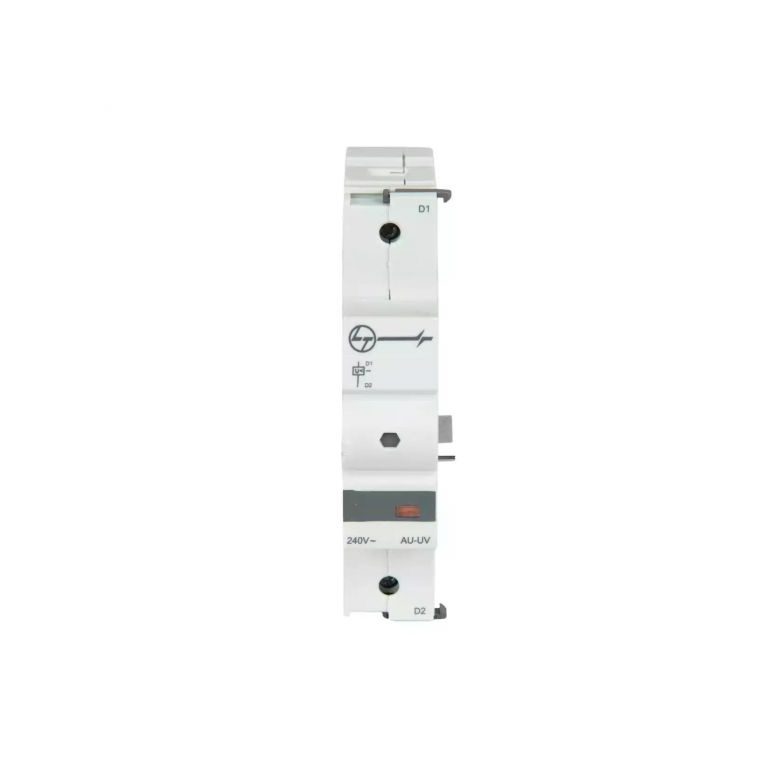 AU MCB RCD Accessory 240V AC Undervoltage Release L T AUUVAC240 auuvac240 au uv uv 240v ac front