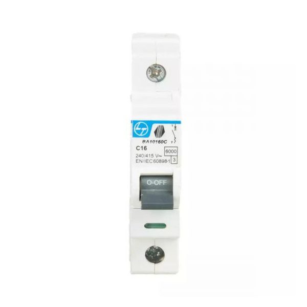 Tripper MCB 6A SP 240V AC 6kA C Curve L T BA10060C ba10160c sp 16ac curve mcb front