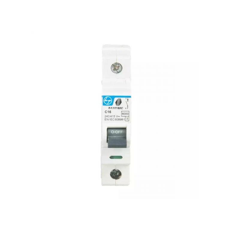 Tripper MCB 6A SP 240V AC 6kA C Curve L T BA10060C ba10160c sp 16ac curve mcb front