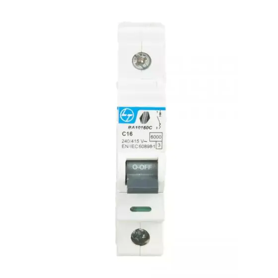 Tripper MCB 6A SP 240V AC 6kA C Curve L T BA10060C ba10160c sp 16ac curve mcb front