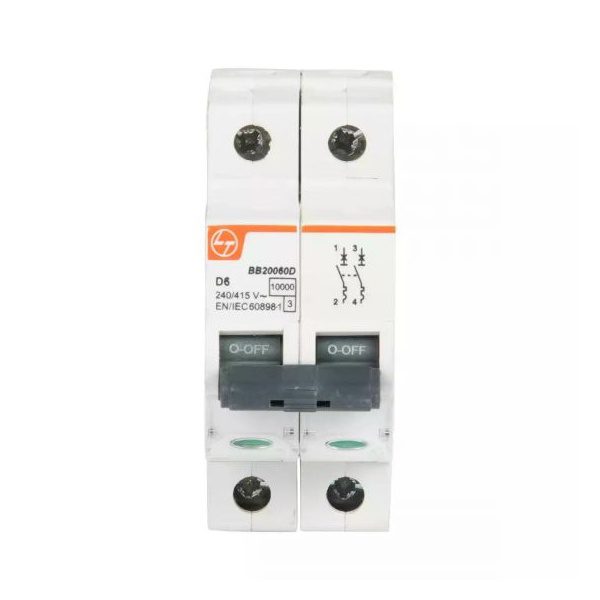 EXORA MCB 32A DP 240V AC 10kA D Curve L T BB20320D bb20060d mcb dp 6a d curve 10ka front