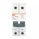 EXORA MCB 40A DP 250V DC 6kA C Curve L T bb2006dc mcb dp 6a 250v dc 6ka front 1