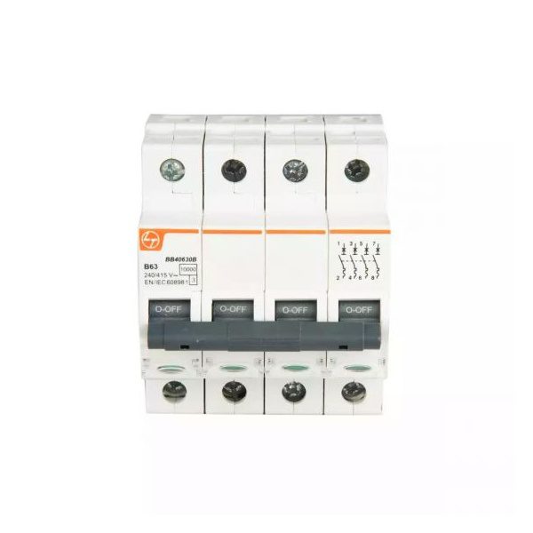 EXORA MCB 6A FP 415V AC 10kA B Curve L T BB40060B bb40630b mcb fp 63a b curve 10ka front