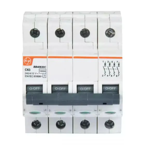 bb40630c_mcb_fp_63a_c-curve_10ka_front.jpg EXORA MCB 16A FP 415V AC 10kA C Curve L T BB40160C bb40630c mcb fp 63a c curve 10ka front