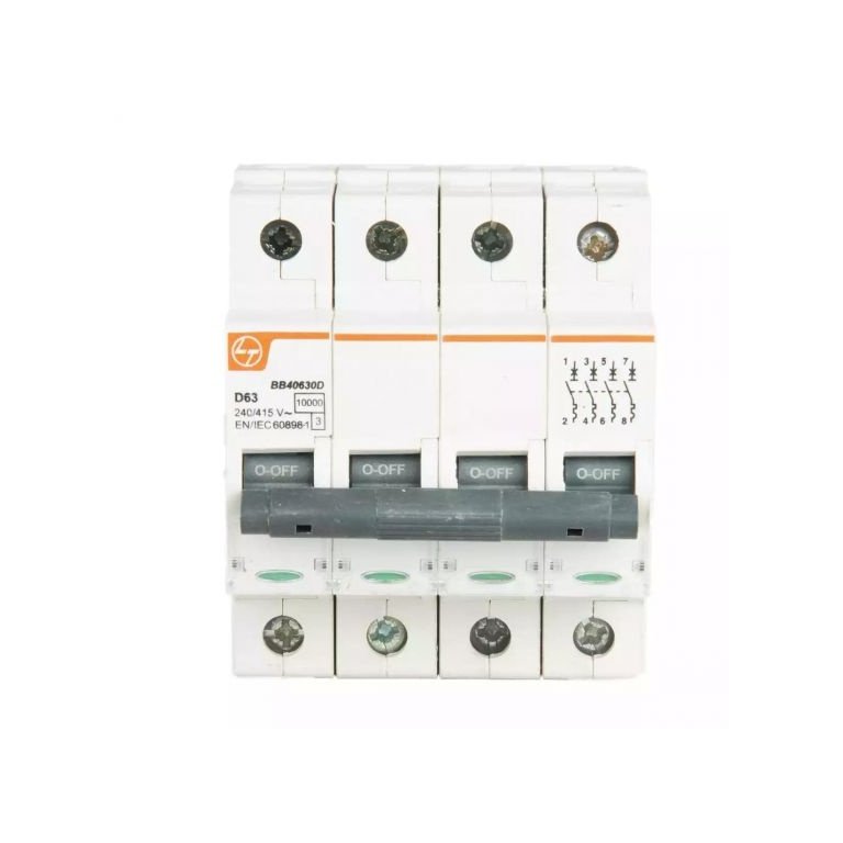 EXORA MCB 6A FP 415V AC 10kA D Curve L T BB40060D bb40630d mcb fp 63a d curve 10ka front
