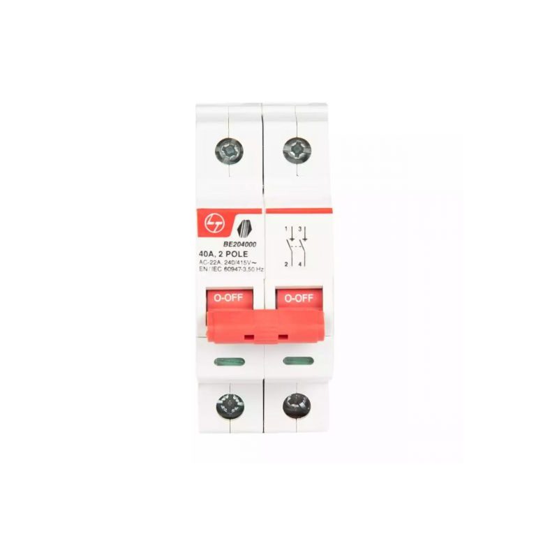 Tripper Isolator 40A DP 240V AC L T BE204000 be204000 2p 40a isolator front 4