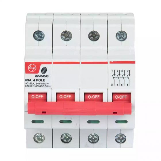 be406300_4p_63a-isolator_front_6.jpg Tripper Isolator 40A FP 415V AC L T BE404000 be406300 4p 63a isolator front 6