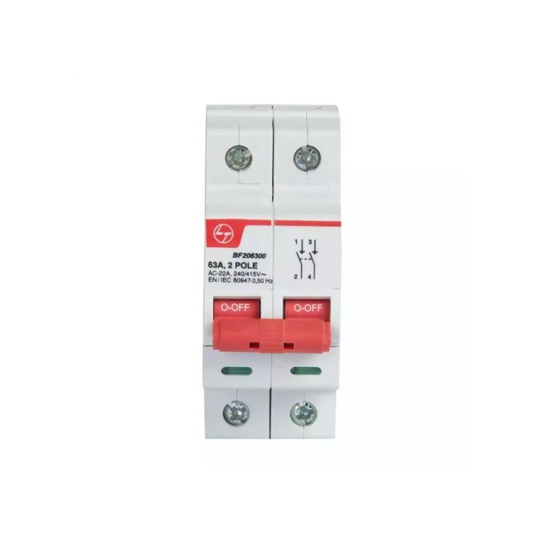 EXORA Isolator 100A DP 240V AC L T BF210000 bf206300 isolator 2p 63a switch disconnector front