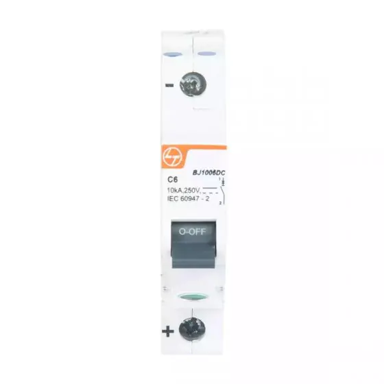 bj1006dc_mcb_sp_6a_250v_dc_10ka_front.jpg EXORA MCB 20A SP 250V DC 10kA C Curve L T bj1006dc mcb sp 6a 250v dc 10ka front