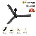 Atomberg Renesa 1200 mm BLDC Ceiling Fan with Remote Control LED Indicators Midnight Black black2 1 1