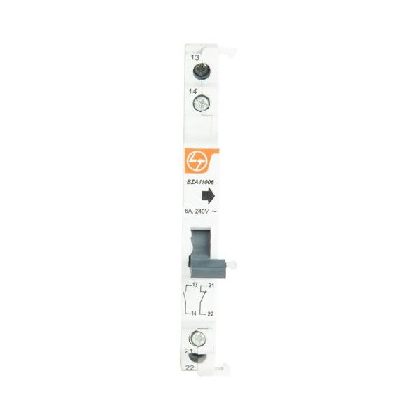 Exora MCB Accessory 240V AC Auxiliary Contact 1NO 1NC L T BZA11006 bza11006 auxiliary contact 1no 1nc 10ka mcb front
