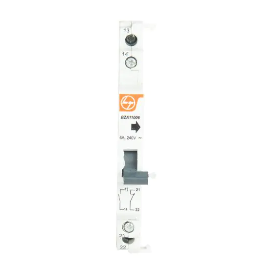 Exora MCB Accessory 240V AC Auxiliary Contact 1NO 1NC L T BZA11006 bza11006 auxiliary contact 1no 1nc 10ka mcb front