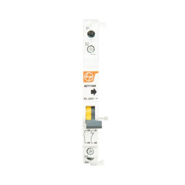 Exora MCB Accessory 240V AC Trip Alarm Contact 1NO 1NC L T BZT11006 bzt11006 trip alarm contact 1no 1nc 10ka mcb front
