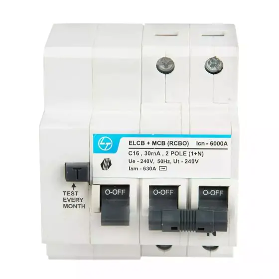 cb90001oobo_16a_2p_elcbmcb-30ma_front.jpg Tripper RCBO EL MCB 16A DP 240V AC 6kA 30mA C Curve L T CB90001OOBO cb90001oobo 16a 2p elcbmcb 30ma front