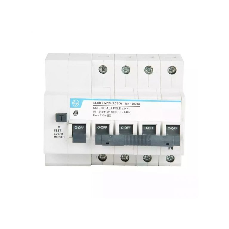 Tripper RCBO EL MCB 32A FP 415V AC 6kA 30mA C Curve L T CB90002OOEO cb90002ooho 63a 4p elcbmcb 30ma front